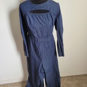Plus size denim jumpsuit